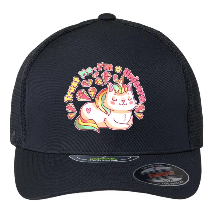 Trust Me I'm A Unicorn Cat Flexfit Unipanel Trucker Cap