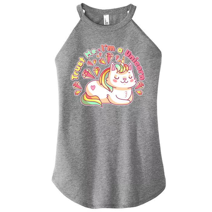 Trust Me I'm A Unicorn Cat Women’s Perfect Tri Rocker Tank