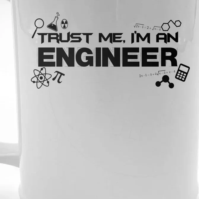 Trust Me I'm An Engineer Funny Job Title Front & Back Beer Stein