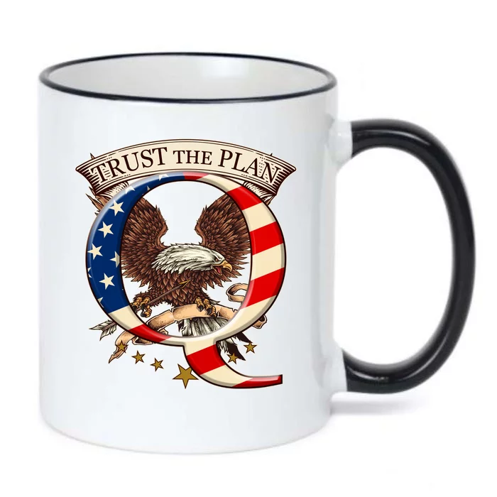 Trust The Plan Qanon American Flag Eagle Black Color Changing Mug