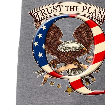 Trust The Plan Qanon American Flag Eagle Doggie 3-End Fleece Hoodie