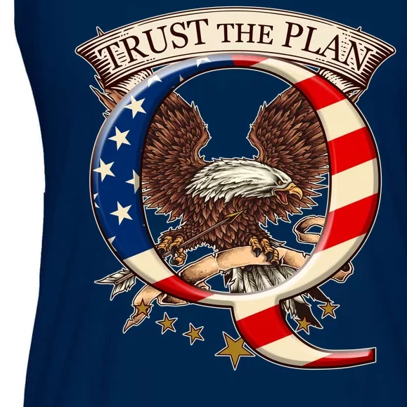 Trust The Plan Qanon American Flag Eagle Ladies Essential Flowy Tank