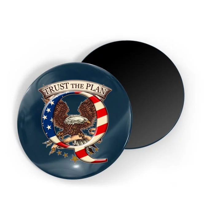 Trust The Plan Qanon American Flag Eagle Magnet