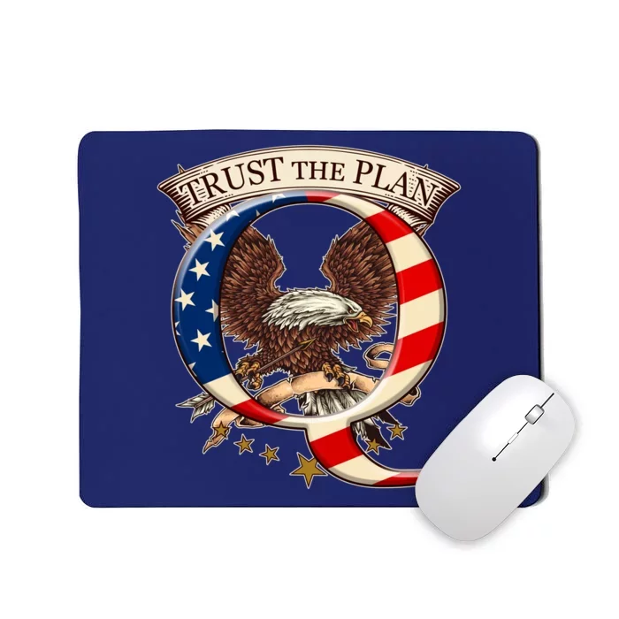 Trust The Plan Qanon American Flag Eagle Mousepad