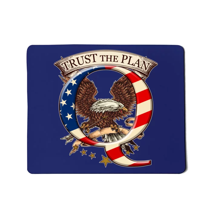 Trust The Plan Qanon American Flag Eagle Mousepad