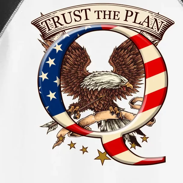 Trust The Plan Qanon American Flag Eagle Toddler Fine Jersey T-Shirt