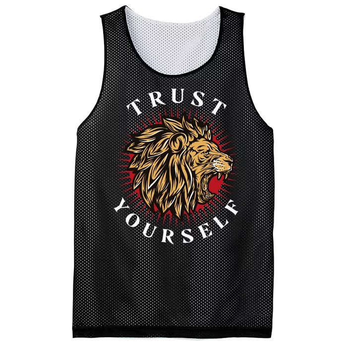 Trust Yourself Lion Mesh Reversible Basketball Jersey Tank