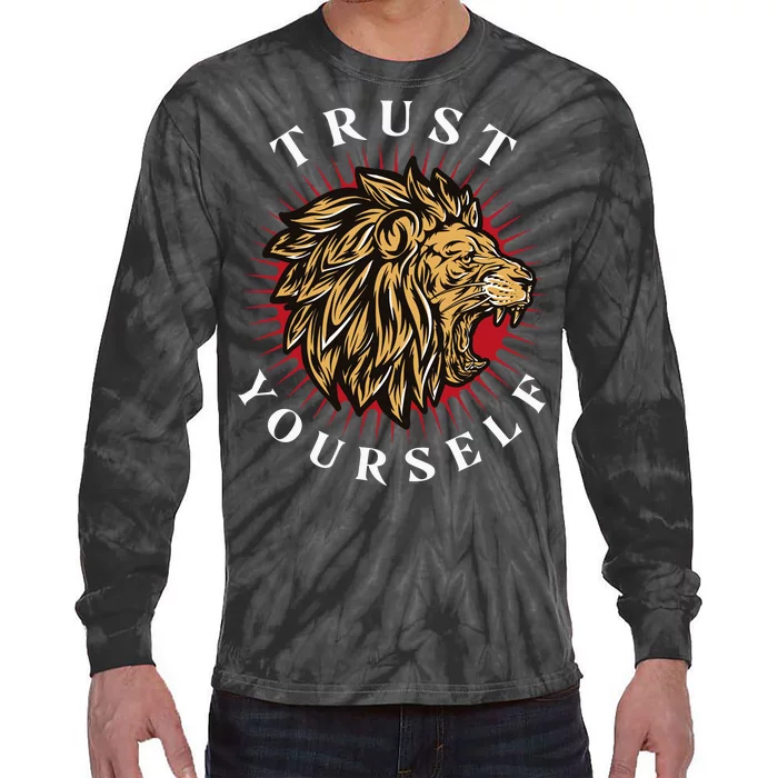 Trust Yourself Lion Tie-Dye Long Sleeve Shirt