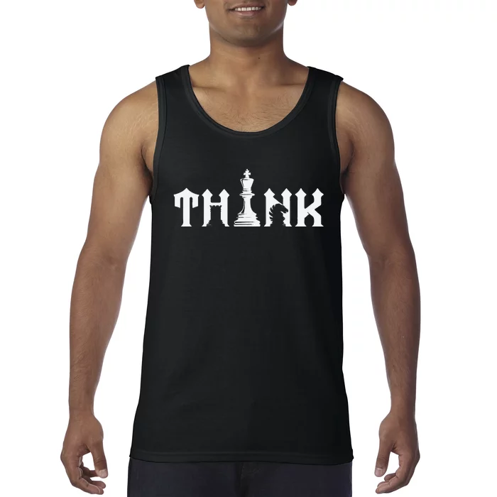 Think Retro Vintage Chess Pieces Player Gift Chess Lover Tank Top