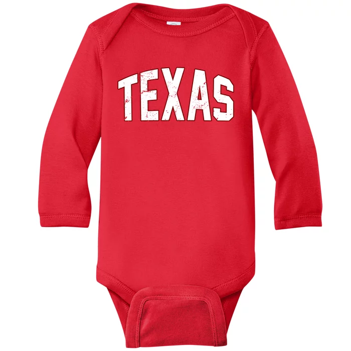 Texas Retro Vintage Baby Long Sleeve Bodysuit