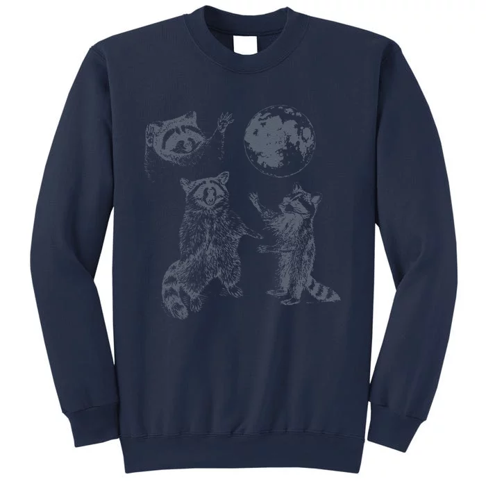 Three Raccoons Vintage Retro Raccoon Moon Sweatshirt