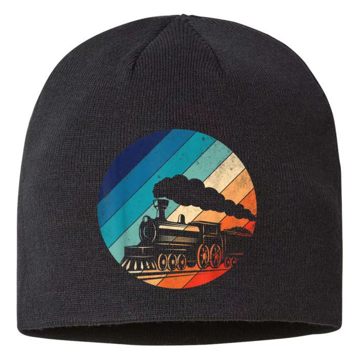 Train Railroad Vintage Retro Locomotive Old Model 8 1/2in Sustainable Knit Beanie