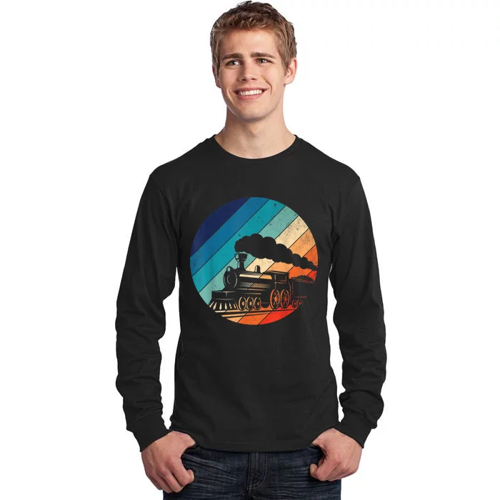 Train Railroad Vintage Retro Locomotive Old Model Tall Long Sleeve T-Shirt