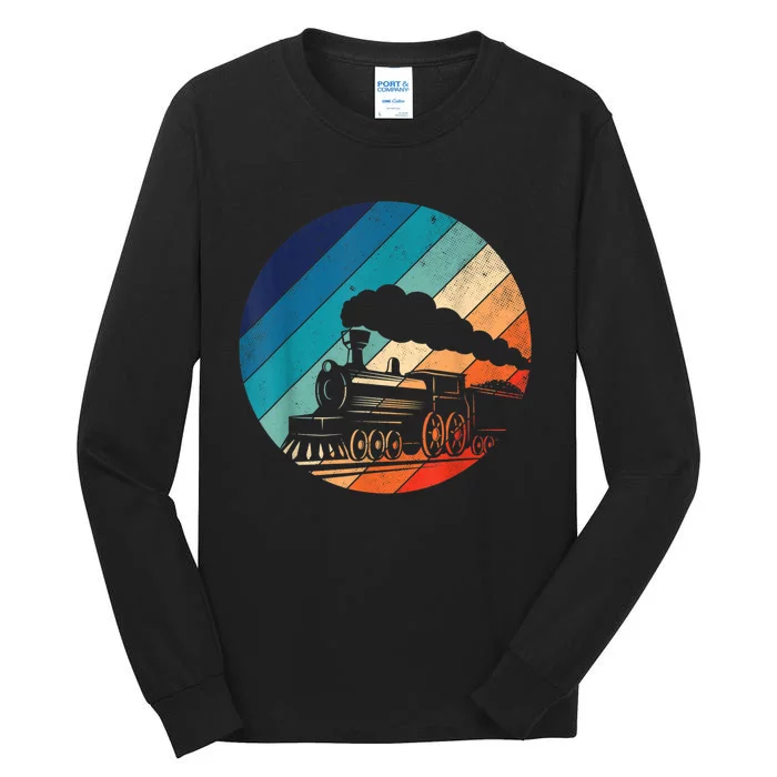 Train Railroad Vintage Retro Locomotive Old Model Tall Long Sleeve T-Shirt