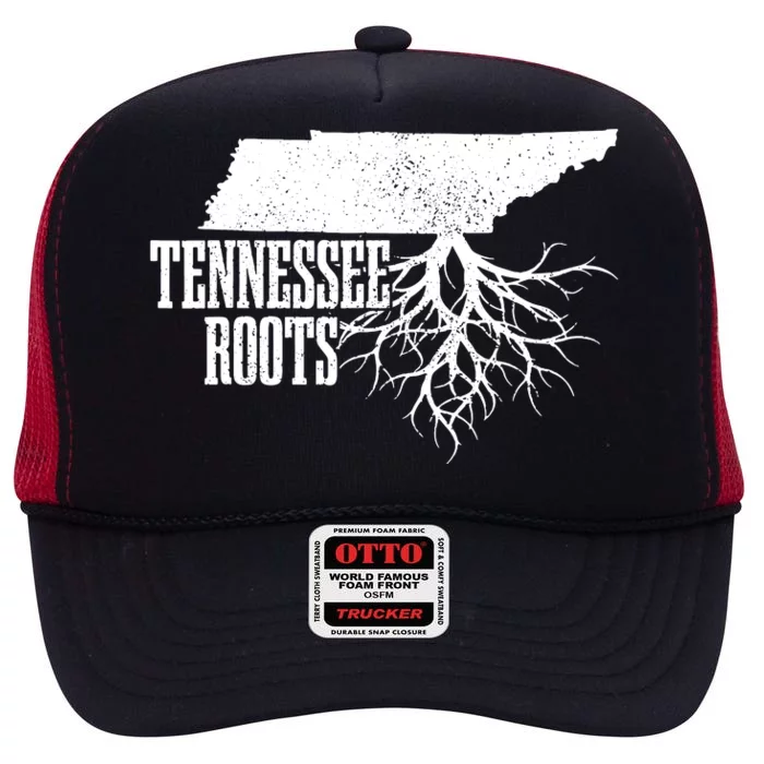 Tennessee Roots Vintage Usa Patriotic Pride State Map High Crown Mesh Trucker Hat