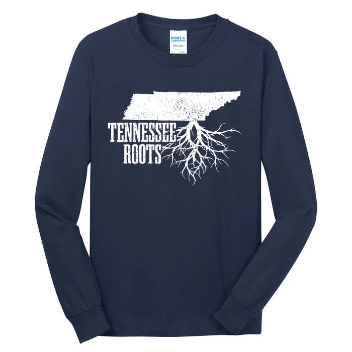 Tennessee Roots Vintage Usa Patriotic Pride State Map Tall Long Sleeve T-Shirt