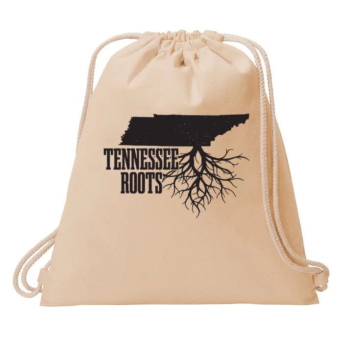 Tennessee Roots Vintage Usa Patriotic Pride State Map Drawstring Bag