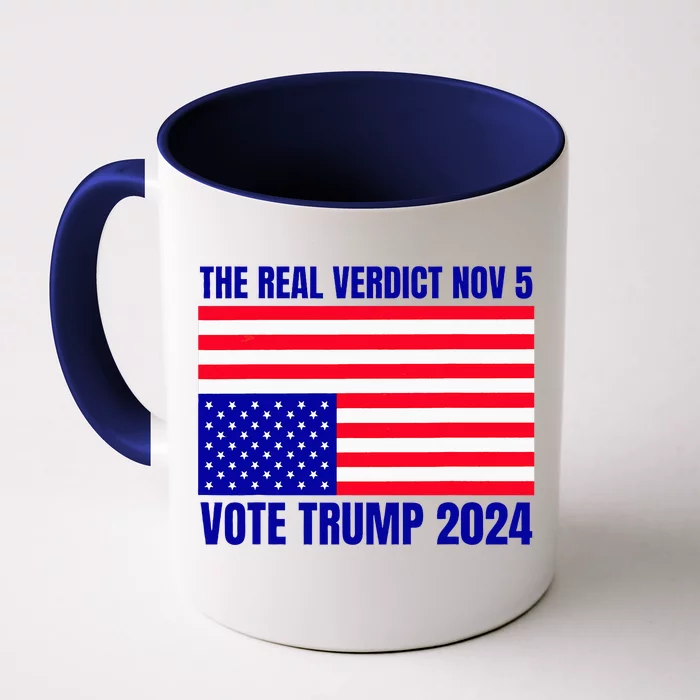 The Real Verdict Nov 5 Trump 2024 Upside Down Flag Front & Back Coffee Mug