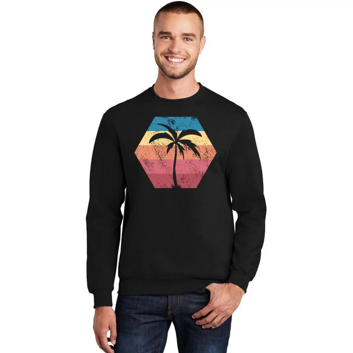 Tropical Retro Vintage Palm Trees Sunset Sweatshirt