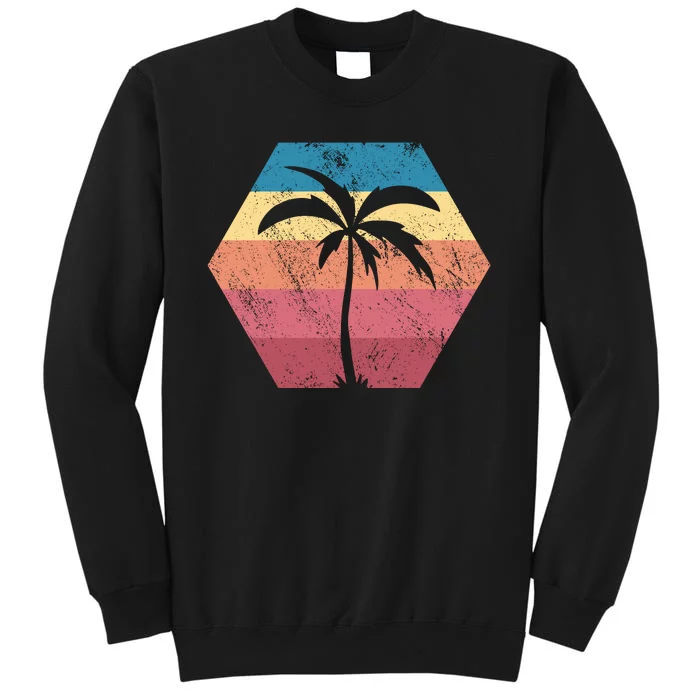 Tropical Retro Vintage Palm Trees Sunset Sweatshirt