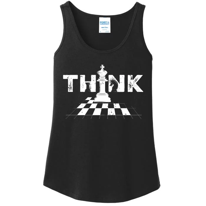 Think Retro Vintage Chess Pieces Player Gift Chess Lover Ladies Essential Tank