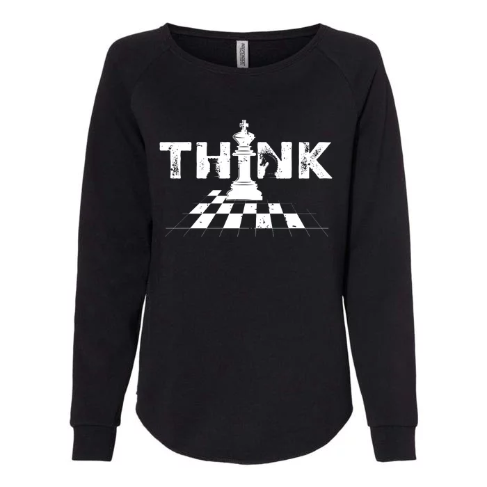 Think Retro Vintage Chess Pieces Player Gift Chess Lover Womens California Wash Sweatshirt