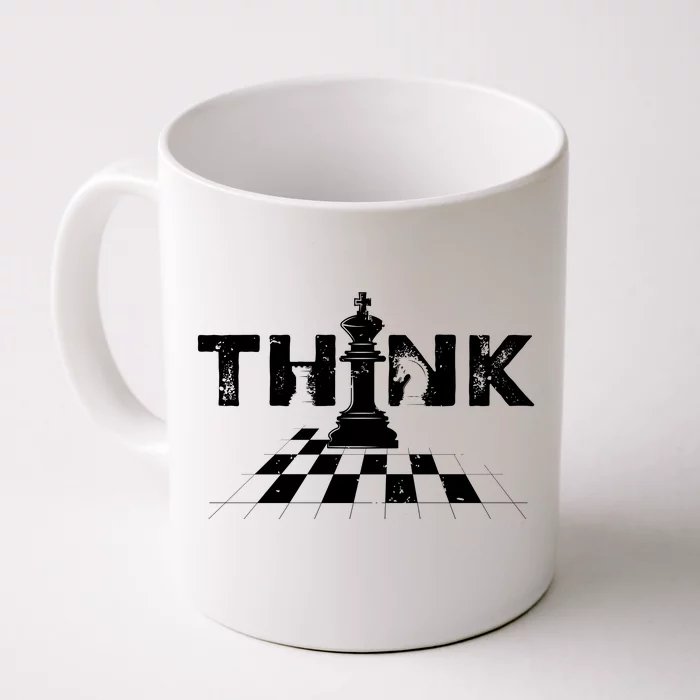 Think Retro Vintage Chess Pieces Player Gift Chess Lover Front & Back Coffee Mug