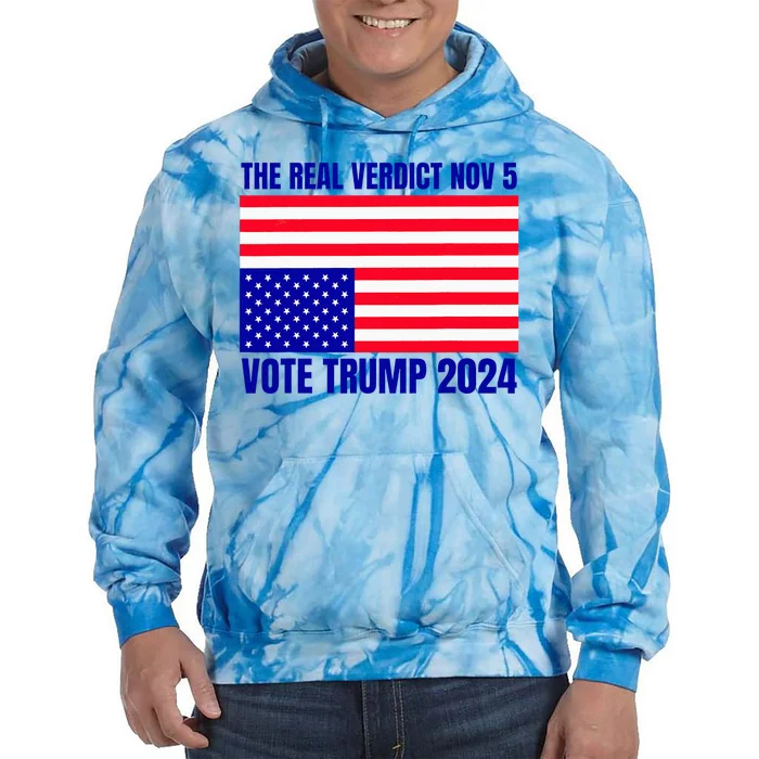 The Real Verdict Nov 5 Trump 2024 Upside Down Flag Tie Dye Hoodie