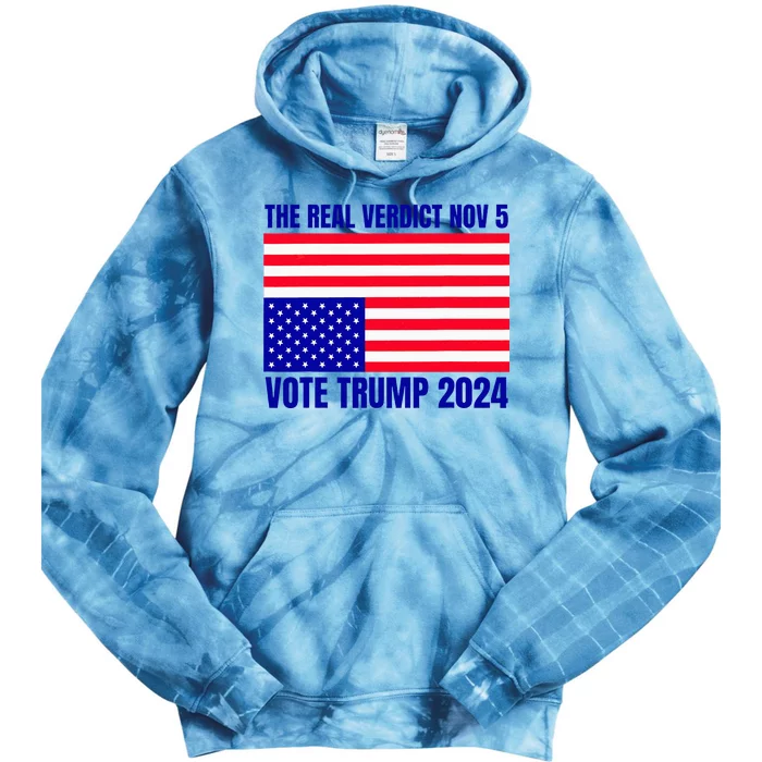 The Real Verdict Nov 5 Trump 2024 Upside Down Flag Tie Dye Hoodie