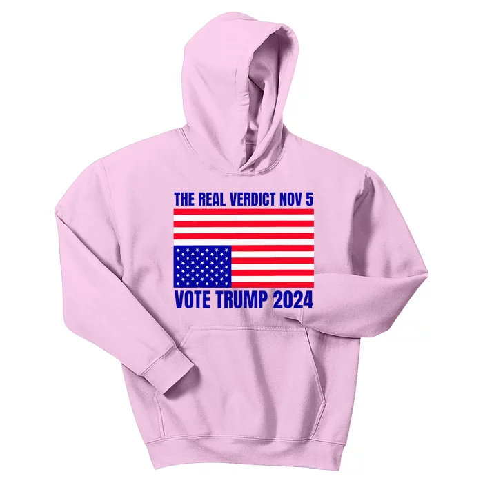 The Real Verdict Nov 5 Trump 2024 Upside Down Flag Kids Hoodie