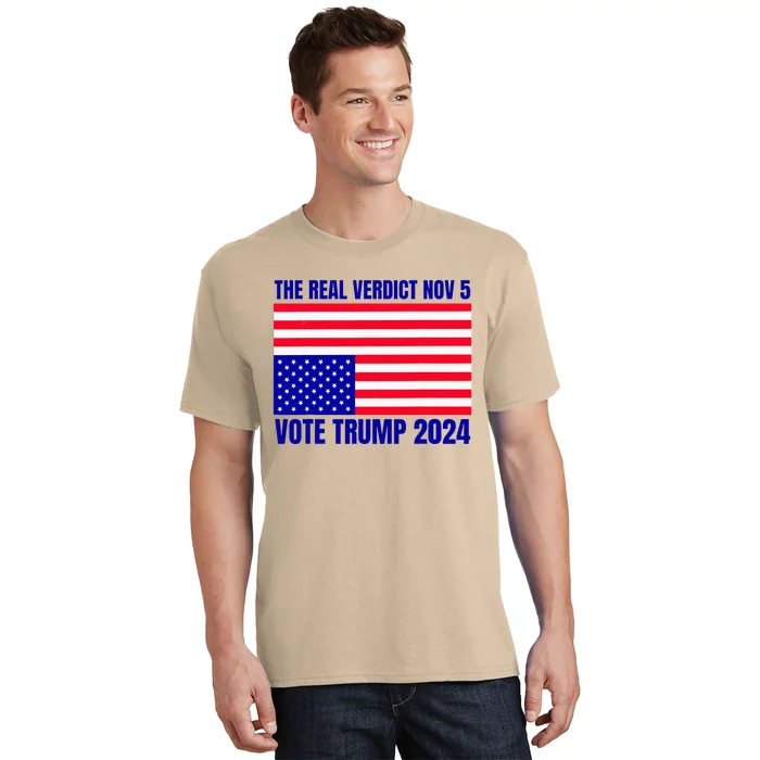 The Real Verdict Nov 5 Trump 2024 Upside Down Flag T-Shirt