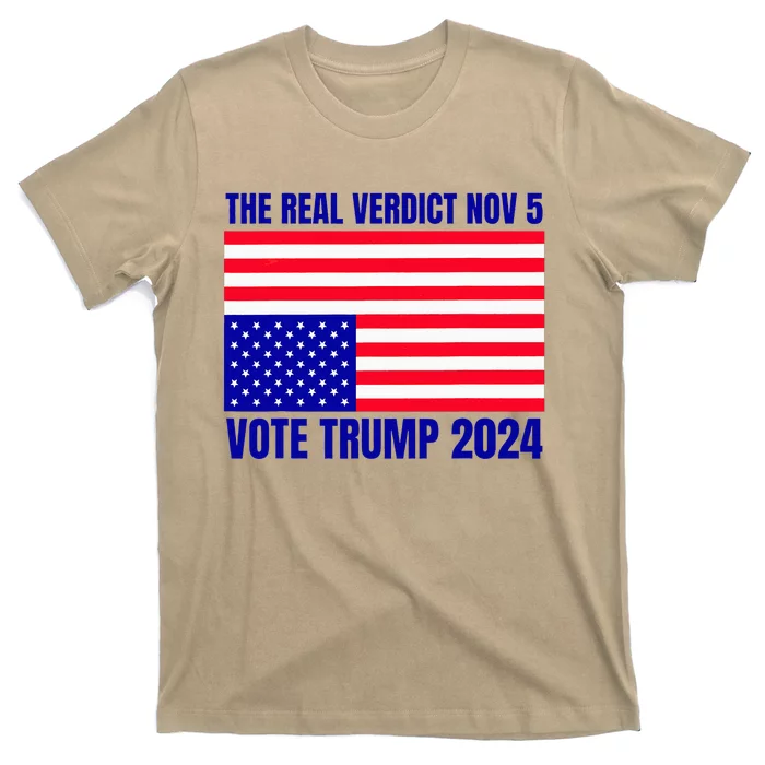 The Real Verdict Nov 5 Trump 2024 Upside Down Flag T-Shirt