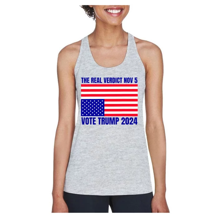 The Real Verdict Nov 5 Trump 2024 Upside Down Flag Women's Racerback Tank