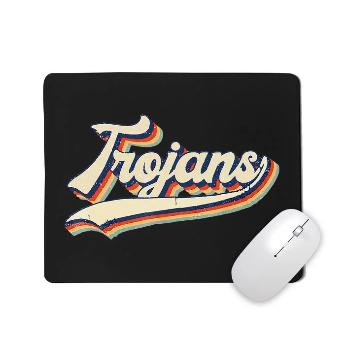 T.R.O.J.A.N.S Retro Vintage Name Spirit Mascot Mousepad