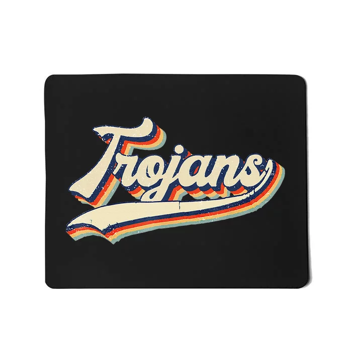 T.R.O.J.A.N.S Retro Vintage Name Spirit Mascot Mousepad