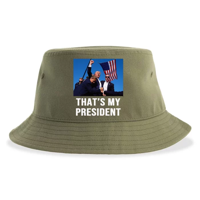 The Return Western Cowboy Trump 2024 Taking America Back Sustainable Bucket Hat