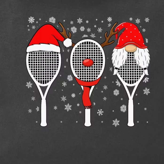 Tennis Racket Wearing Xmas Hat Christmas Tennis Racket Lover Zip Tote Bag