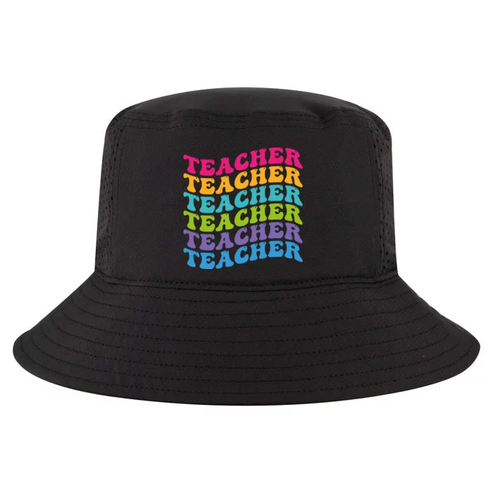 Teacher Retro Word Mashup Cool Comfort Performance Bucket Hat