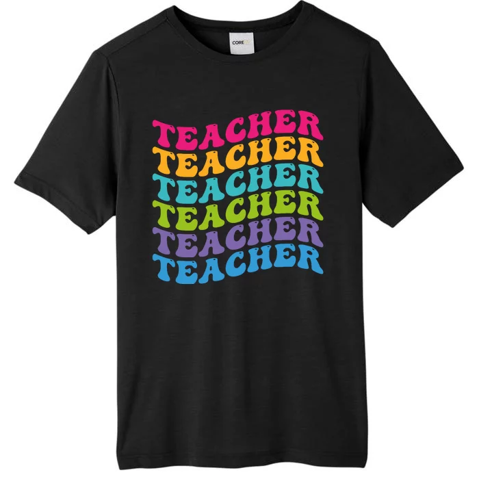 Teacher Retro Word Mashup ChromaSoft Performance T-Shirt