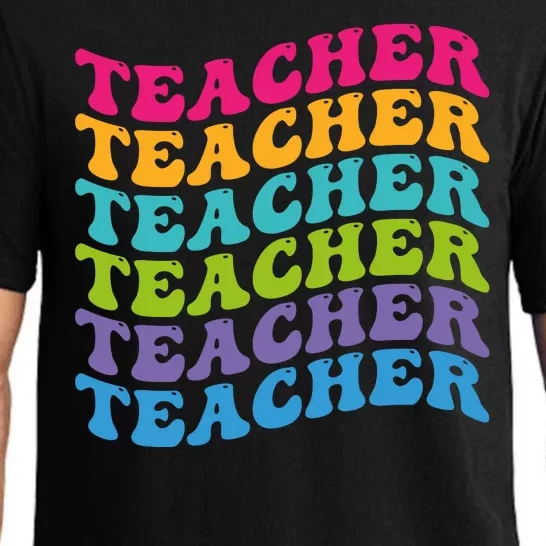 Teacher Retro Word Mashup Pajama Set