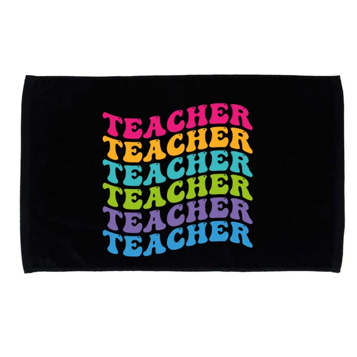 Teacher Retro Word Mashup Microfiber Hand Towel