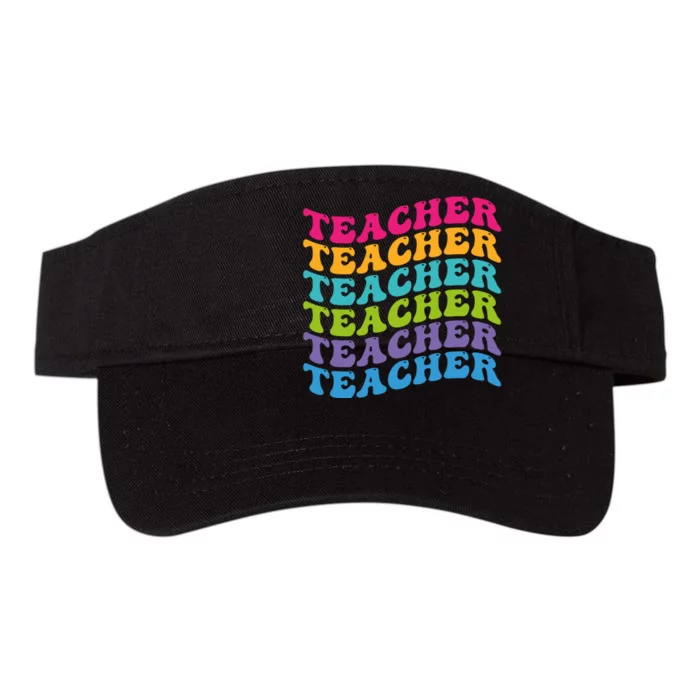 Teacher Retro Word Mashup Valucap Bio-Washed Visor