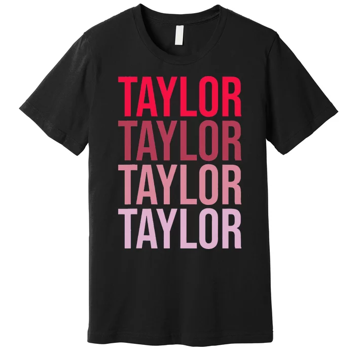 Taylor Retro Wordmark Pattern I love Taylor Premium T-Shirt