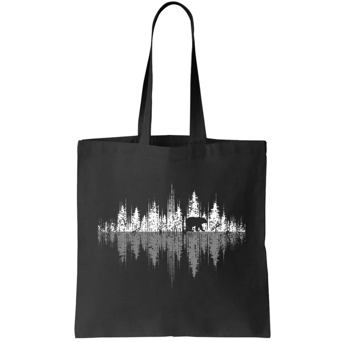 Trees Reflection Wildlife Nature Animal Bear Outdoor Forest Tote Bag