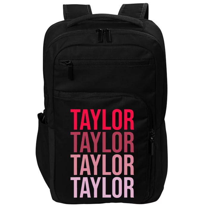 Taylor Retro Wordmark Pattern I love Taylor Impact Tech Backpack