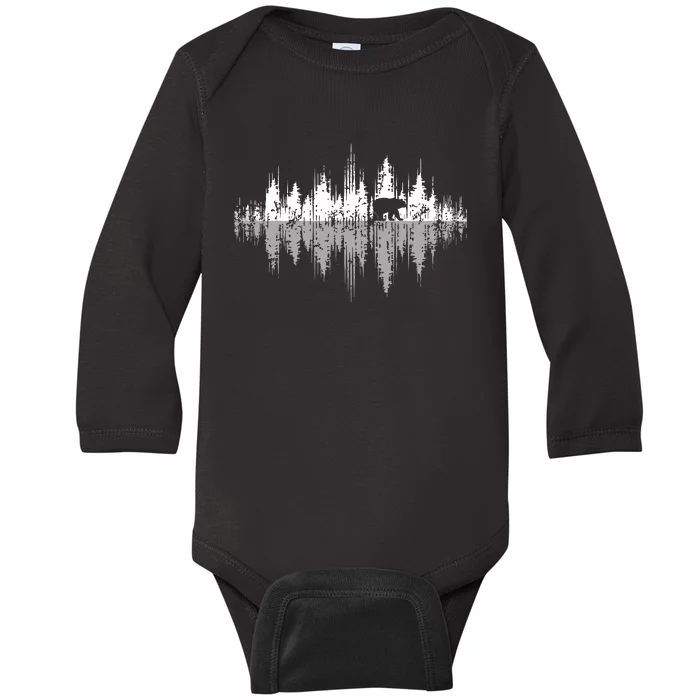 Trees Reflection Wildlife Nature Animal Bear Outdoor Forest Baby Long Sleeve Bodysuit