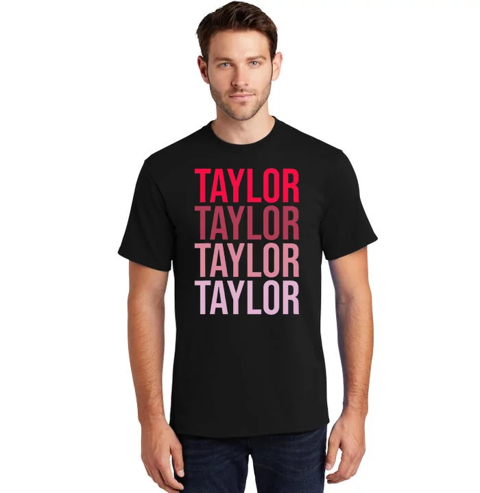 Taylor Retro Wordmark Pattern I love Taylor Tall T-Shirt