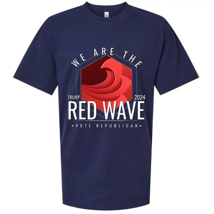 The Red Wave Is Coming 2024 Trump Gifts Sueded Cloud Jersey T-Shirt