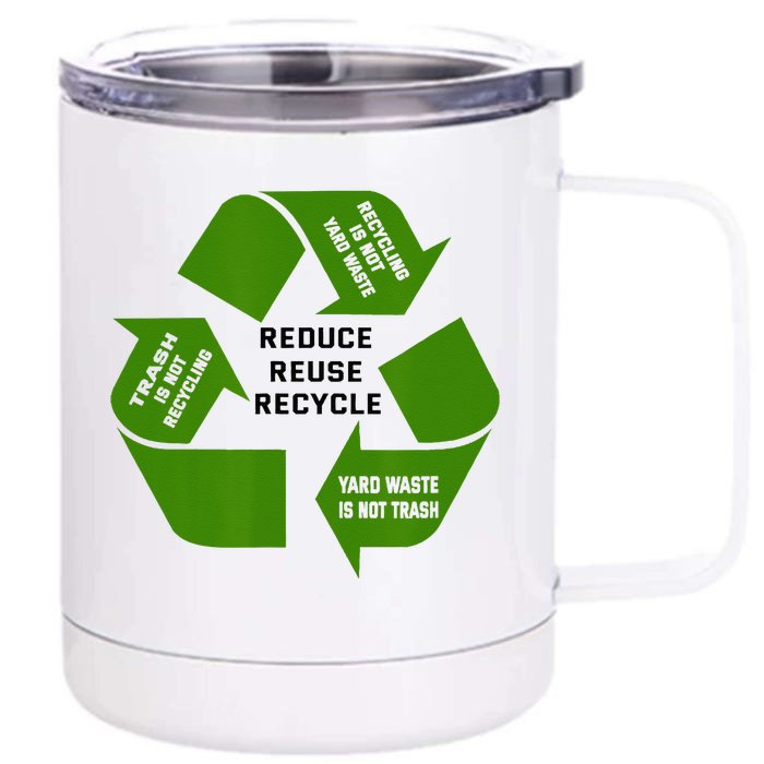 Trash Recycling Waste Front & Back 12oz Stainless Steel Tumbler Cup