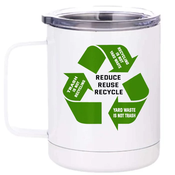 Trash Recycling Waste Front & Back 12oz Stainless Steel Tumbler Cup